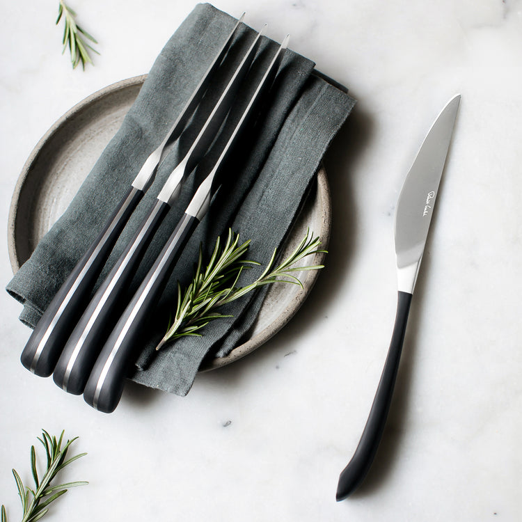 Contour Noir Satin Steak Knife (Plain Edged)
