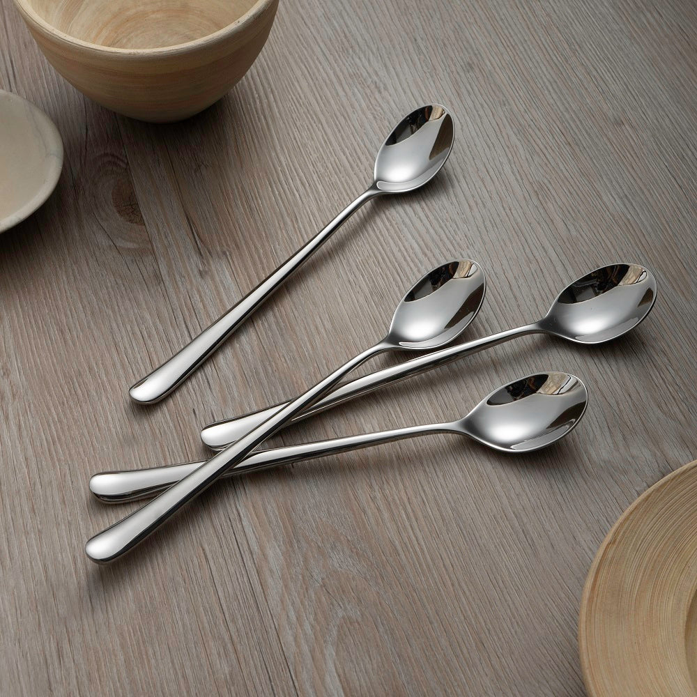 Kingham Bright Long Handled Spoon, Set of 4