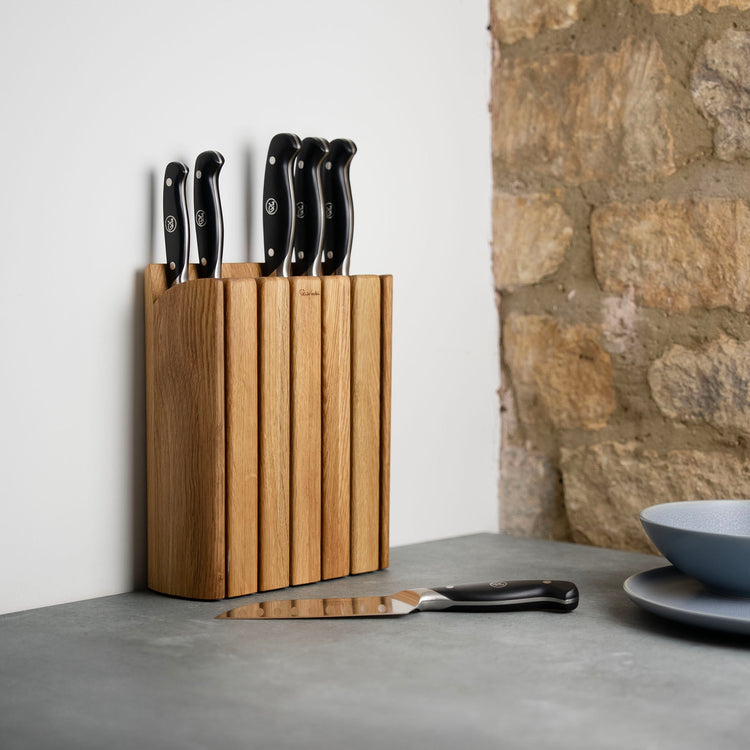 Professional Book Oak Knife Block Set