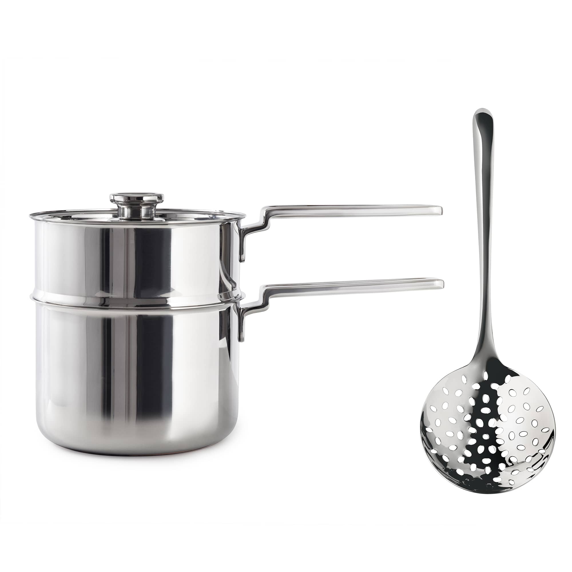 Campden Saucepan 3.2L & Steamer Set with Signature Slotted Drainer/Skimmer, Cookware