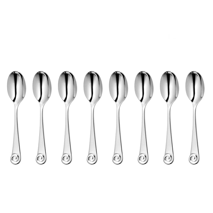 Ammonite Bright Coffee Spoon, Set of 8