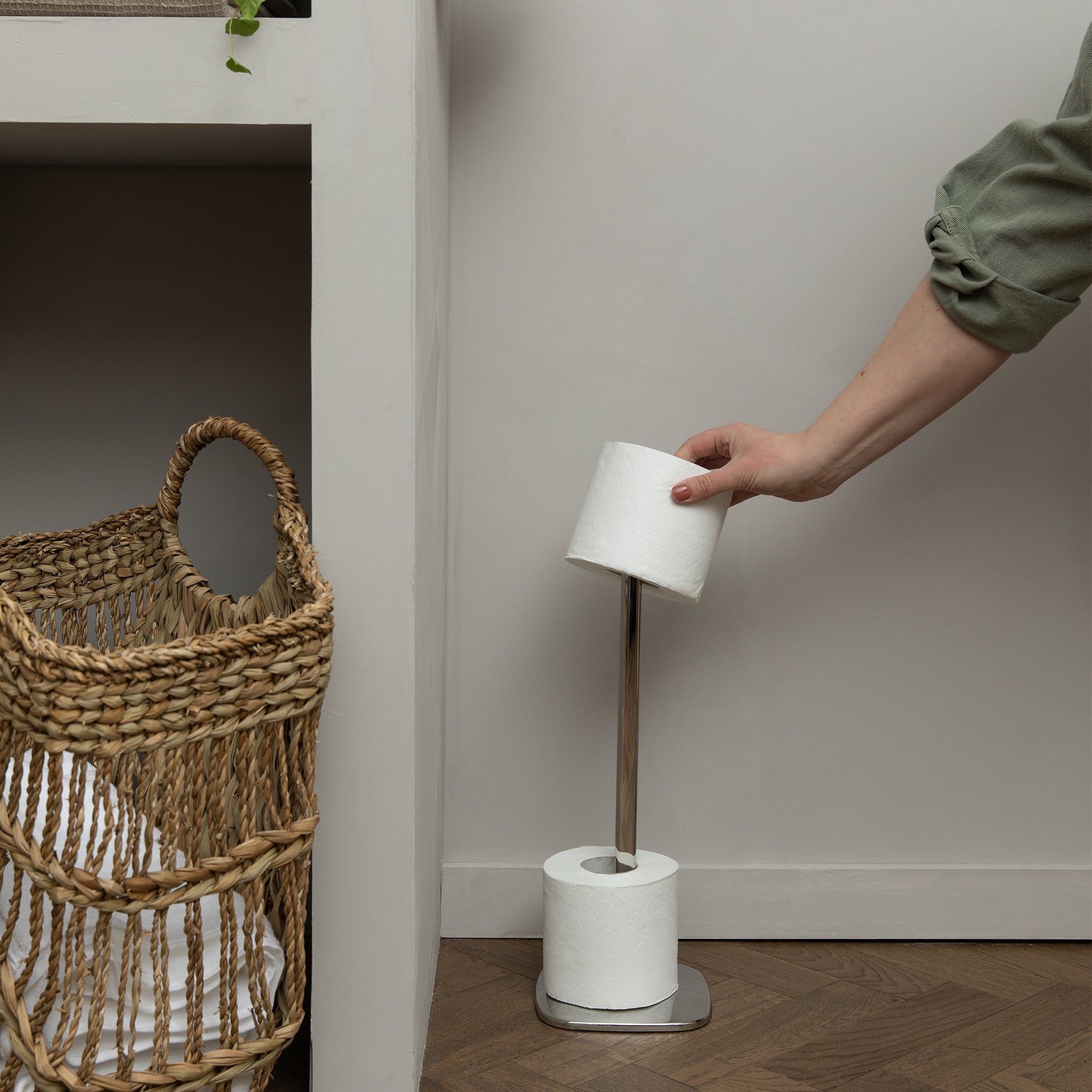 Why put designer toilet roll holder freestanding in bathroom?, by Lanejoy  kitchenwares
