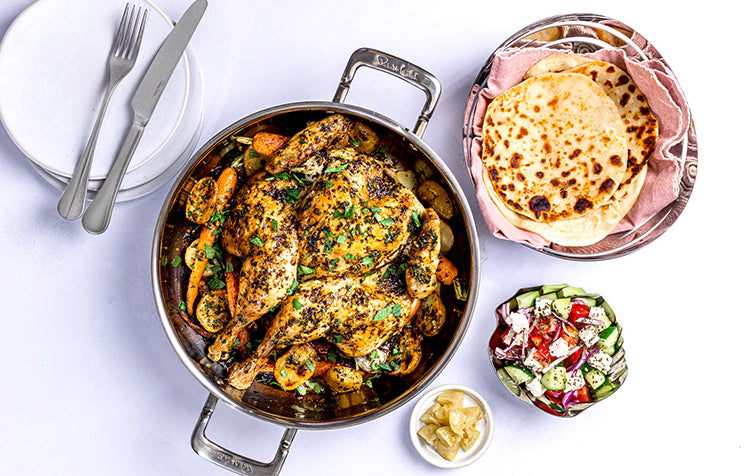 Spatchcock Chicken with Chermoula and Homemade Flatbreads
