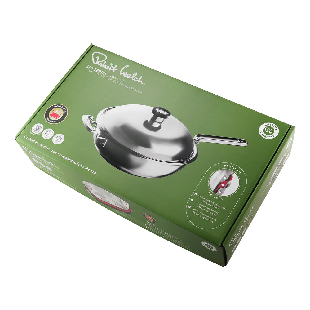 316 Series Cookware Wok with Lid 28cm