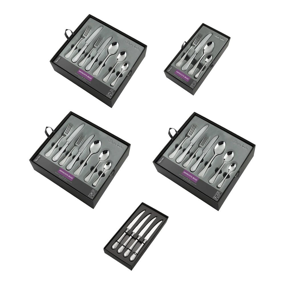 Armscote Bead Bright Cutlery Set, 42 Piece for 6 People