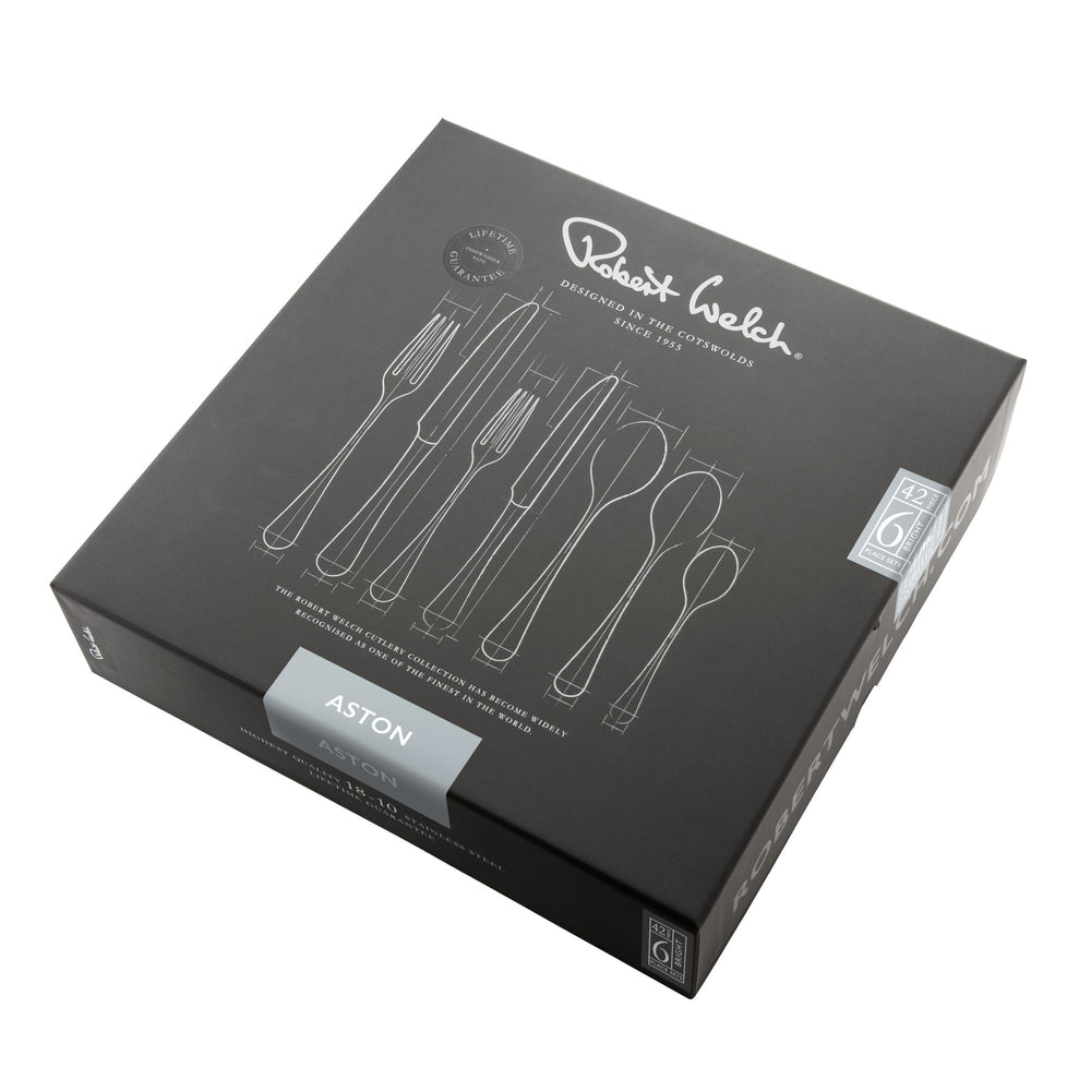 Aston Bright Cutlery Set, 48 Piece for 6 People - 6 Free Steak Knives
