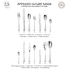 Ammonite Bright Cutlery Set, 108 Piece for 12 People - Includes 12 Sets of Fish Knives and Forks