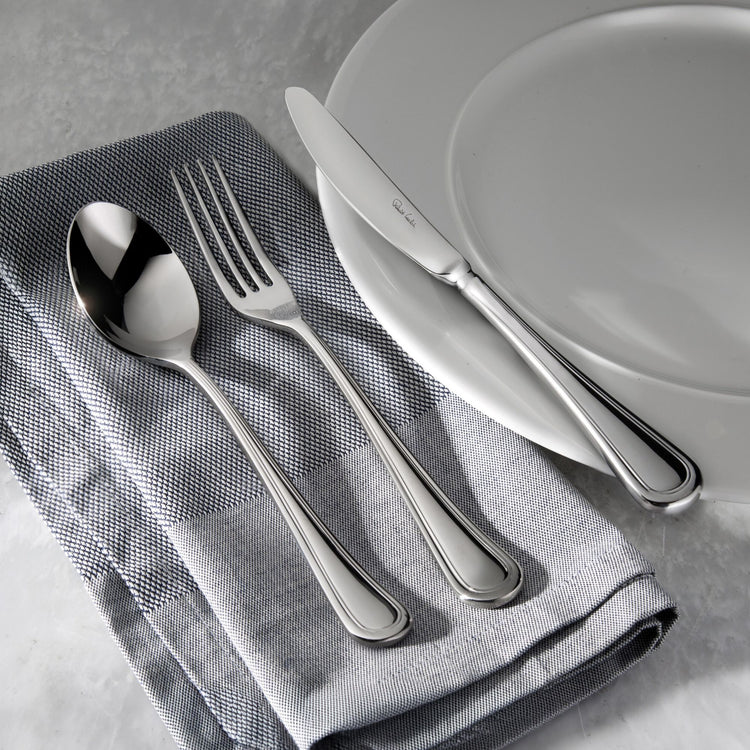 Aston Bright Cutlery Set, 96 Piece for 12 People - 12 Free Steak Knives