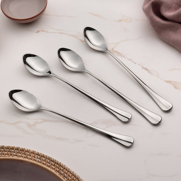 Baguette Bright Long Handled Spoon, Set of 4
