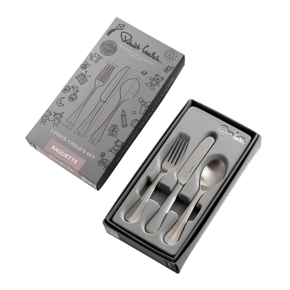 Baguette Satin Children's Cutlery Set, 3 Piece