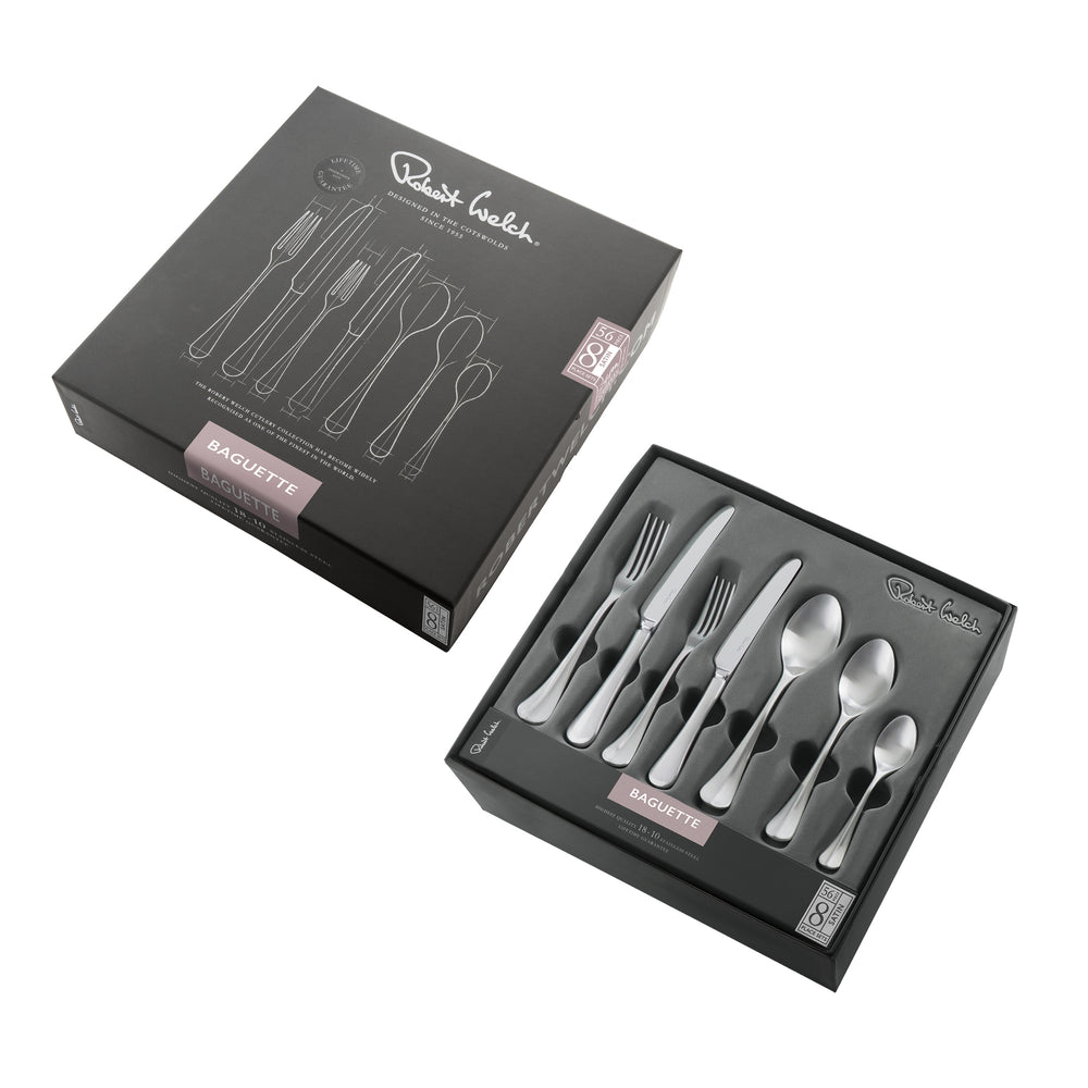 Baguette Satin Cutlery Set, 56 Piece for 8 People