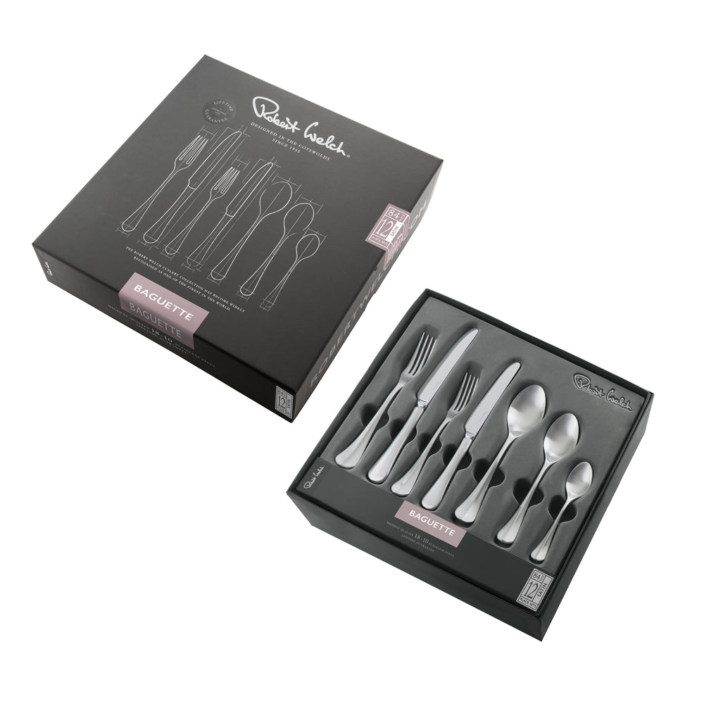 Baguette Satin Cutlery Set, 84 Piece for 12 People