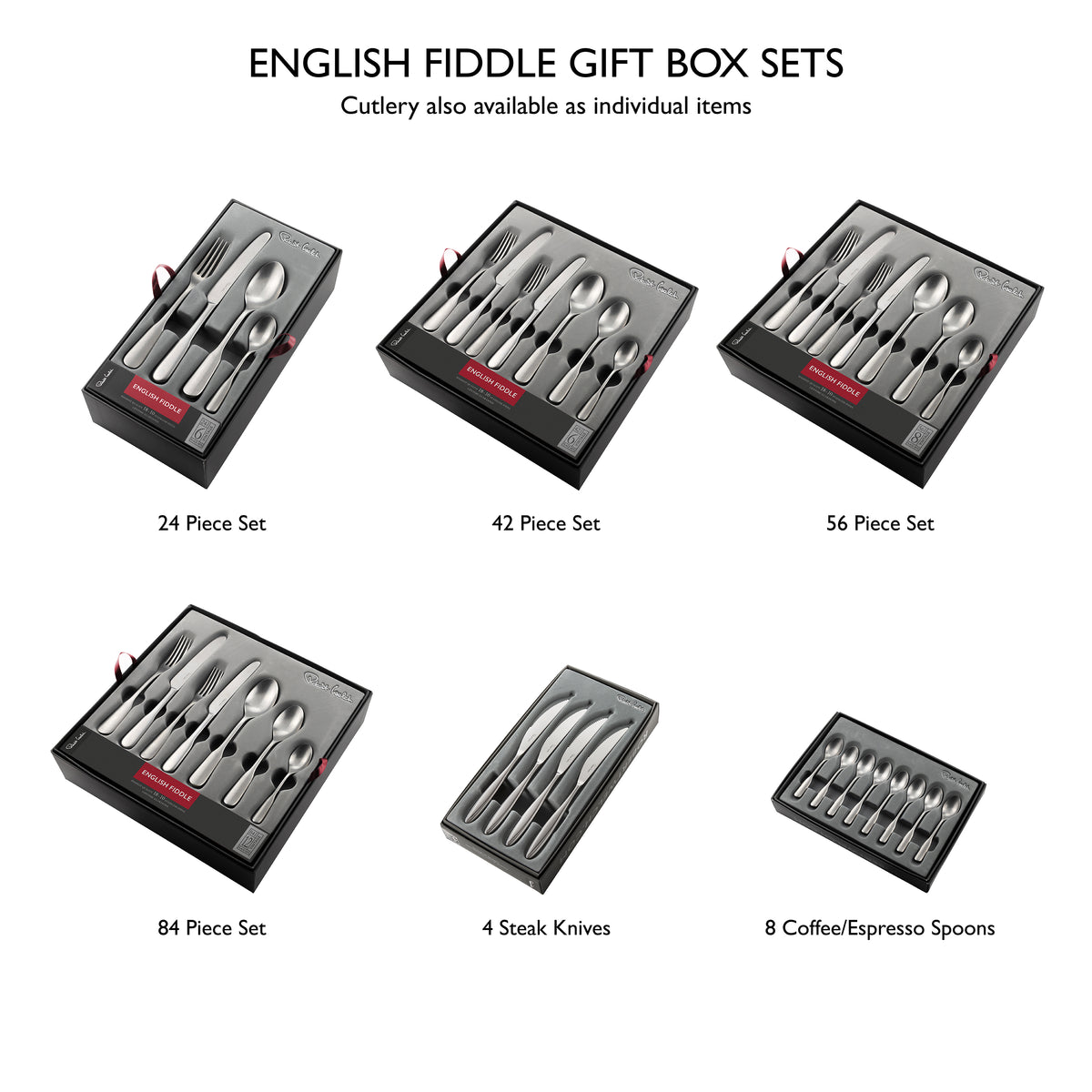 English Fiddle Vintage Cutlery Set | 42 Piece for 6 People | Robert ...