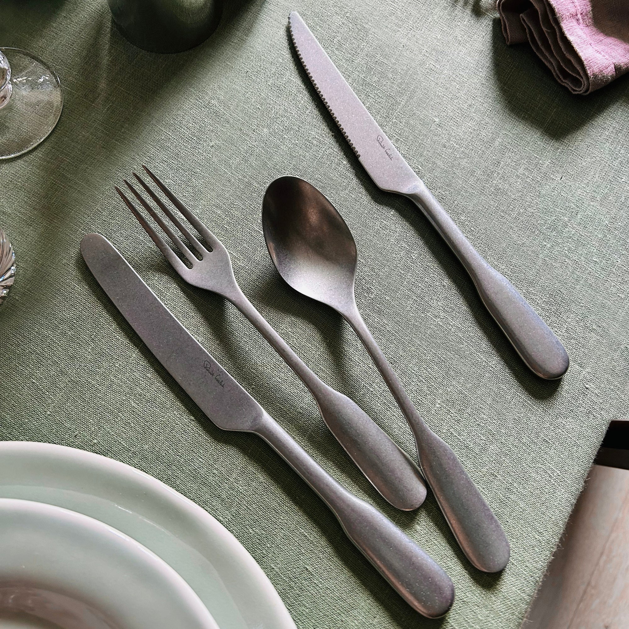 English Fiddle Vintage Cutlery Sample Set, 3 Piece Robert Welch
