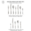 English Fiddle Vintage Cutlery Set, 56 Piece for 8 People