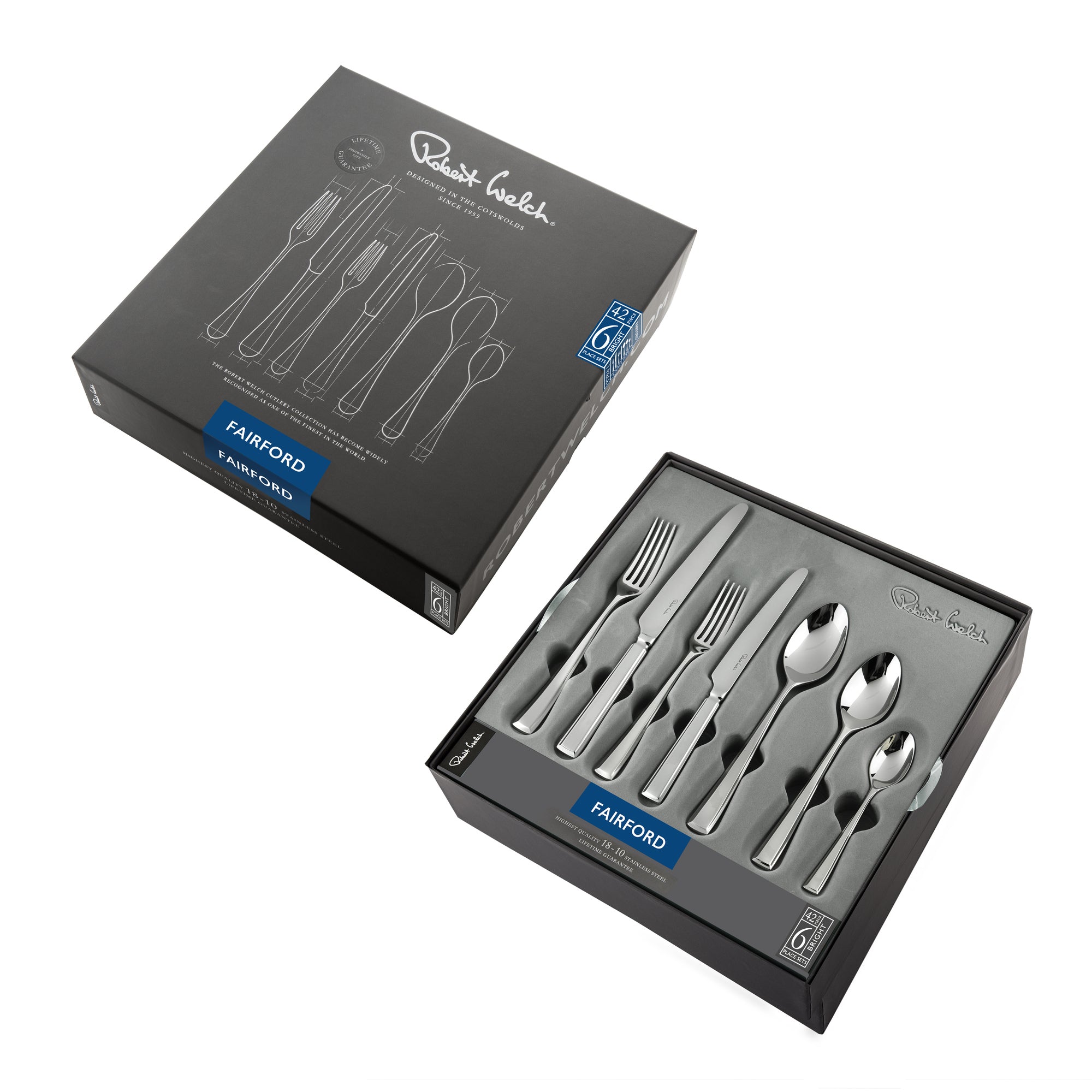 Fairford Bright Cutlery Set | 42 Piece for 6 People