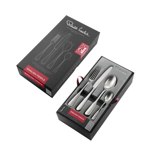 English Fiddle Vintage Cutlery Set | 24 Piece for 6 People | Robert ...
