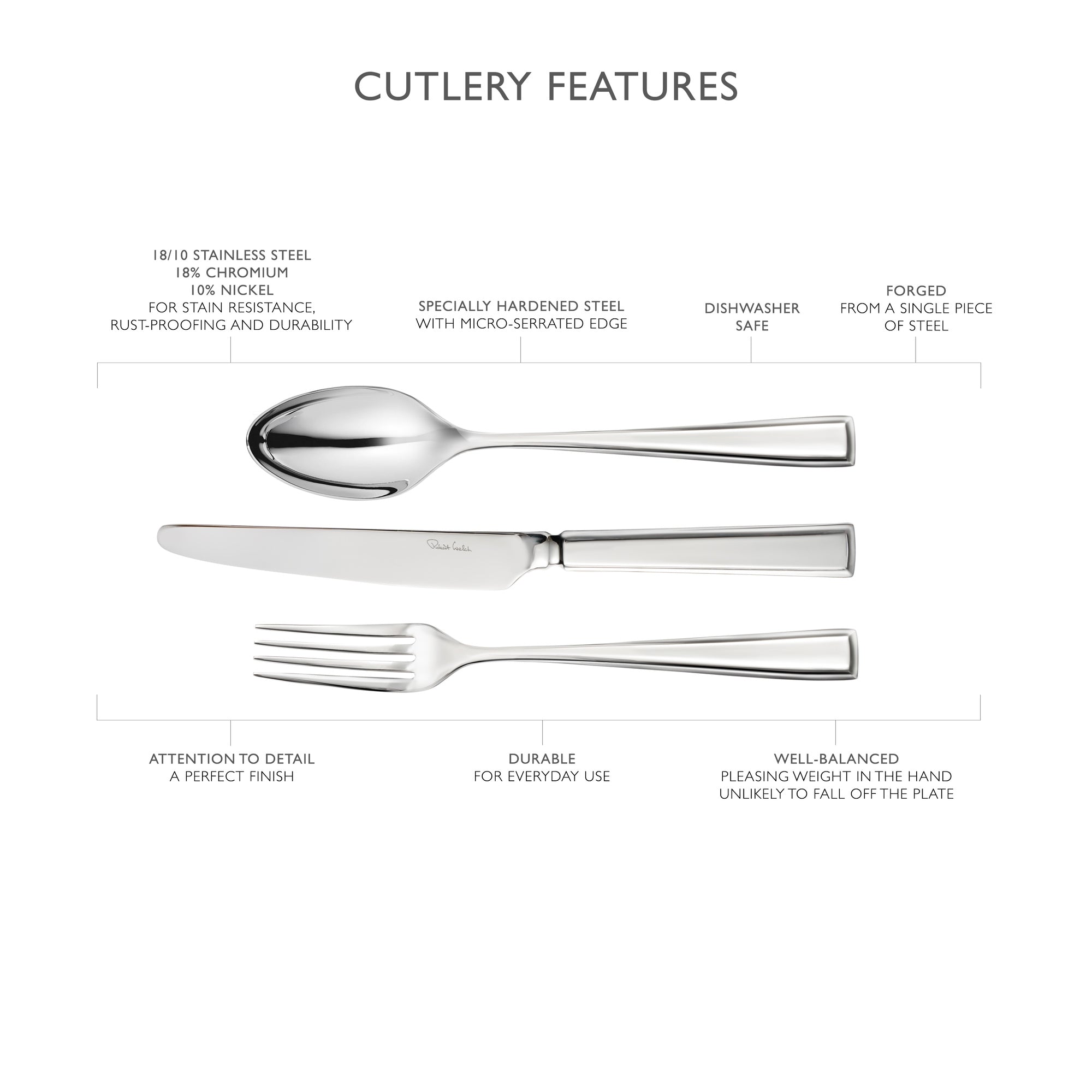 Fairford Bright Cutlery Set | 42 Piece for 6 People