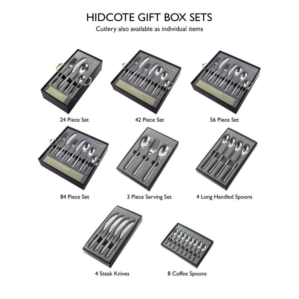 Hidcote Bright Cutlery Set, 64 Piece for 8 People - 8 Free Steak Knives