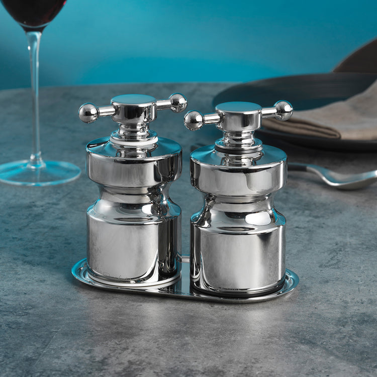 Hobart Bright Stainless Steel Medium Mills and Tray Set