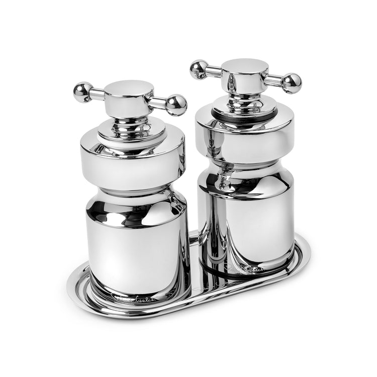 Hobart Bright Stainless Steel Small Mills and Tray Set