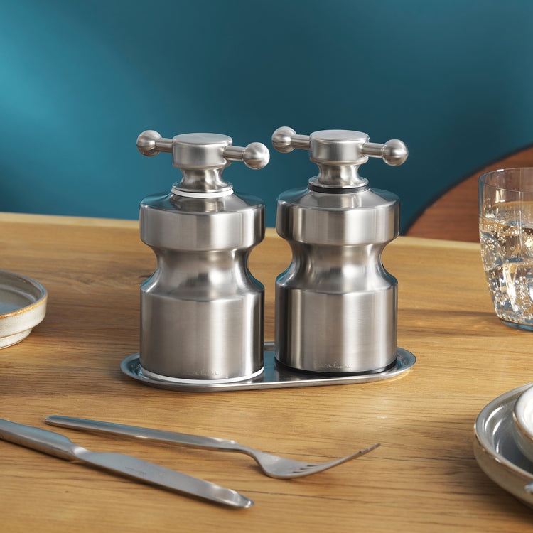 Hobart Satin Stainless Steel Medium Mills and Tray Set