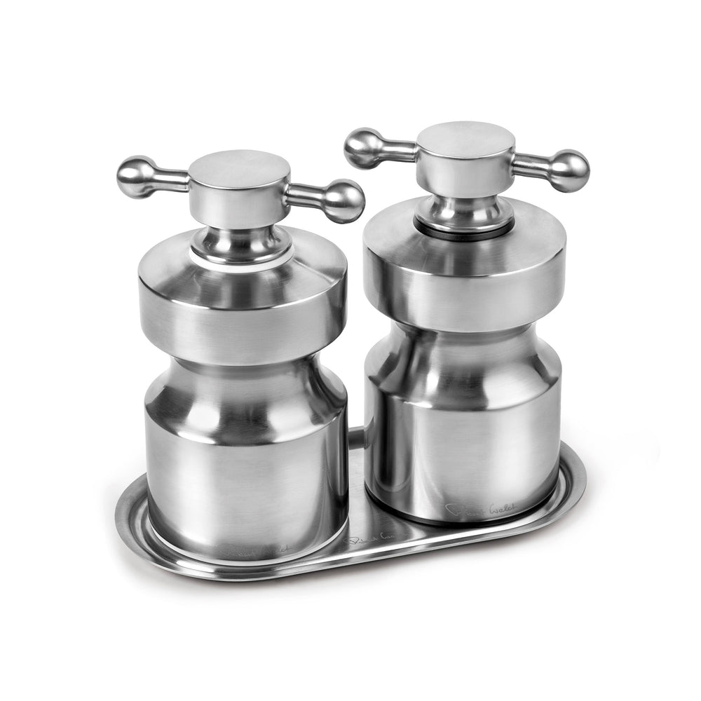 Hobart Satin Stainless Steel Medium Mills and Tray Set