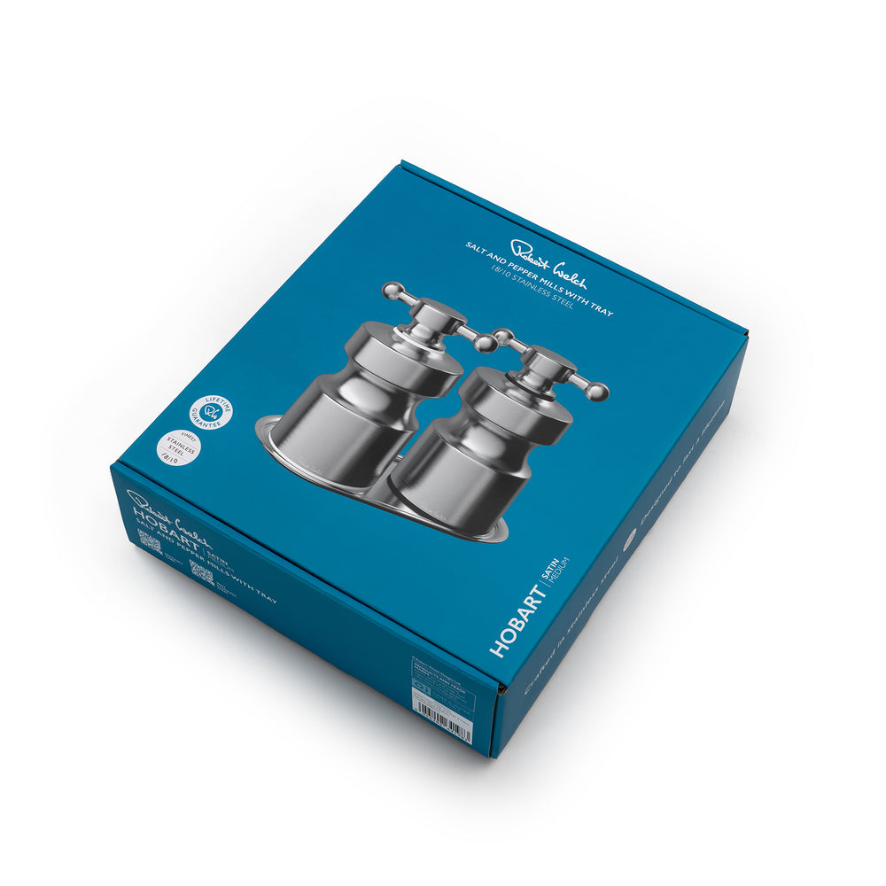 Hobart Satin Stainless Steel Medium Mills and Tray Set