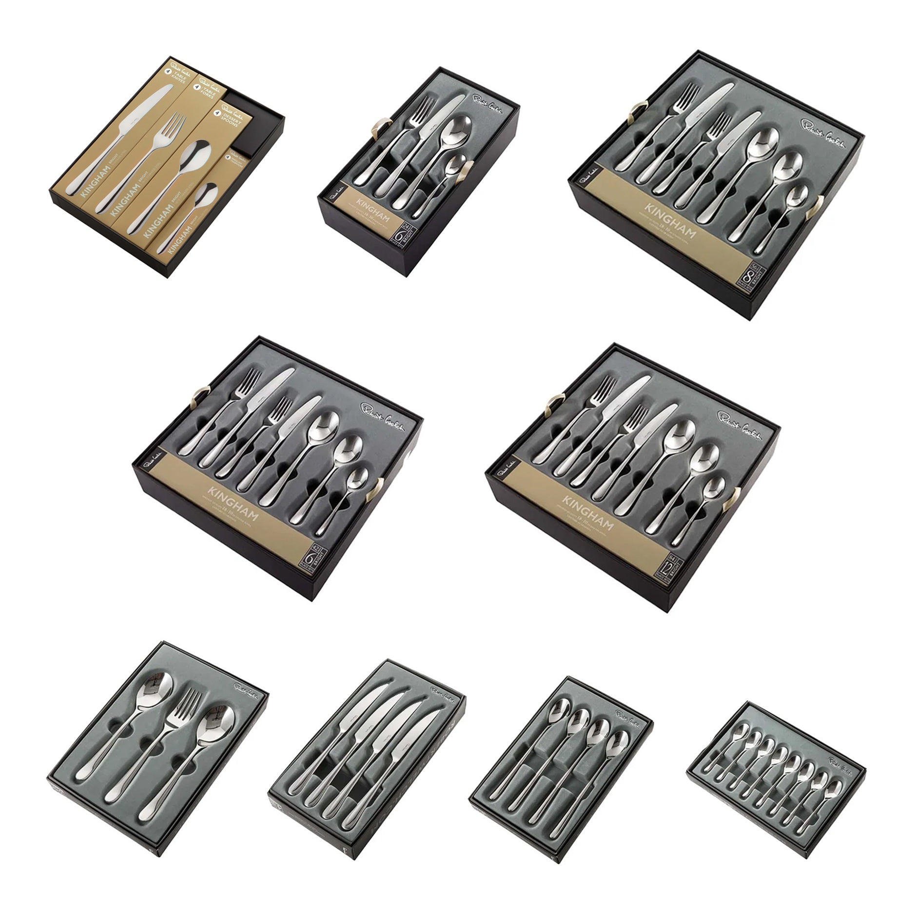 Kingham Bright Cutlery Set | 84 Piece Set for 12 People