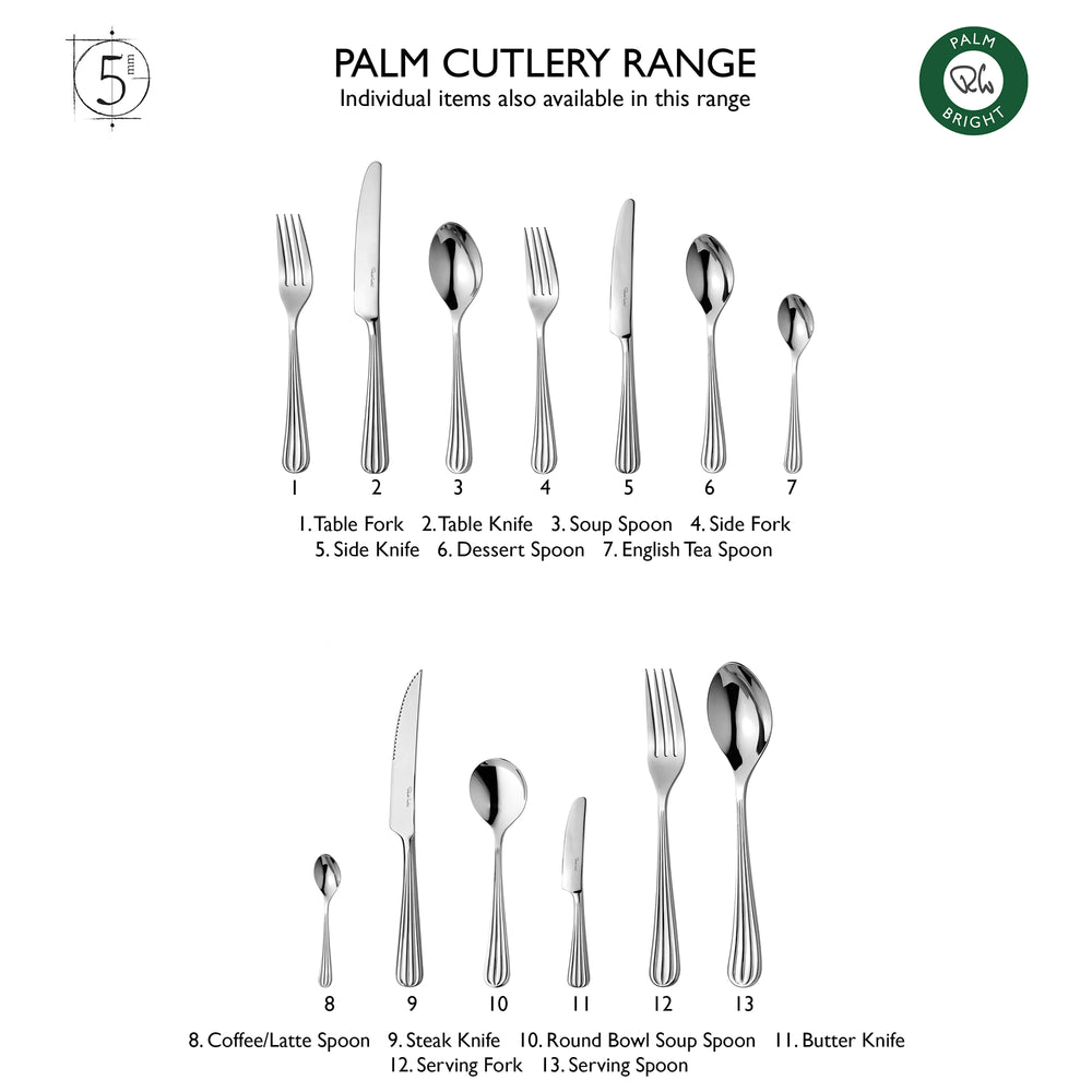 Palm Bright Cutlery Set, 56 Piece for 8 People