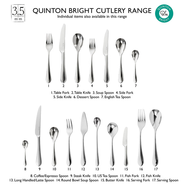 Quinton Bright Cutlery Set, 42 Piece for 6 People