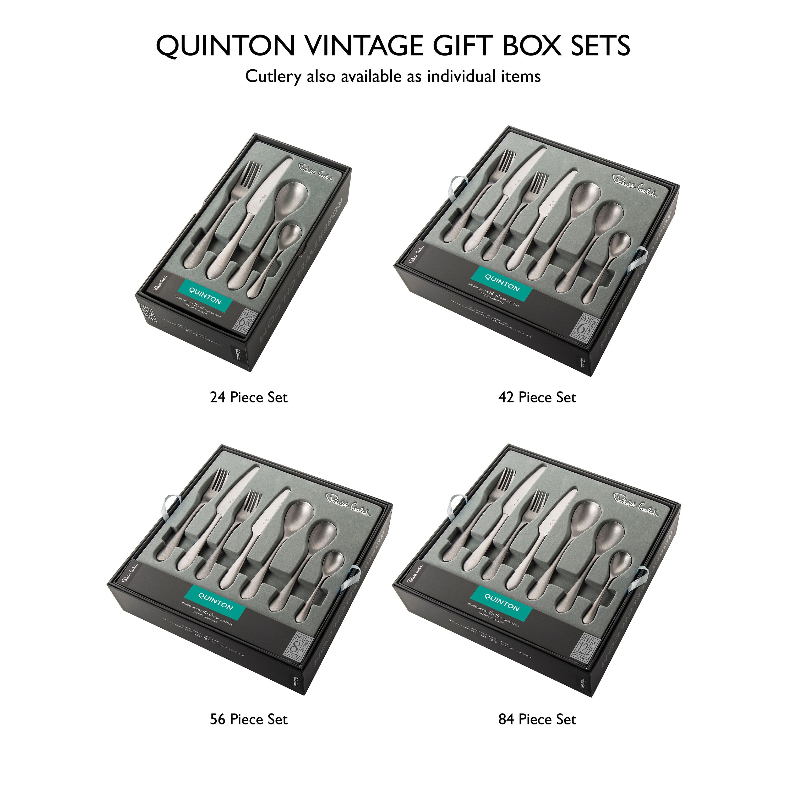 Quinton Vintage Cutlery Set | 56 Piece Set for 8 People