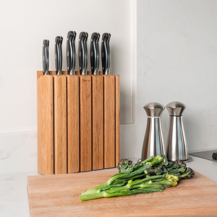 Professional Book Oak Knife Block Set