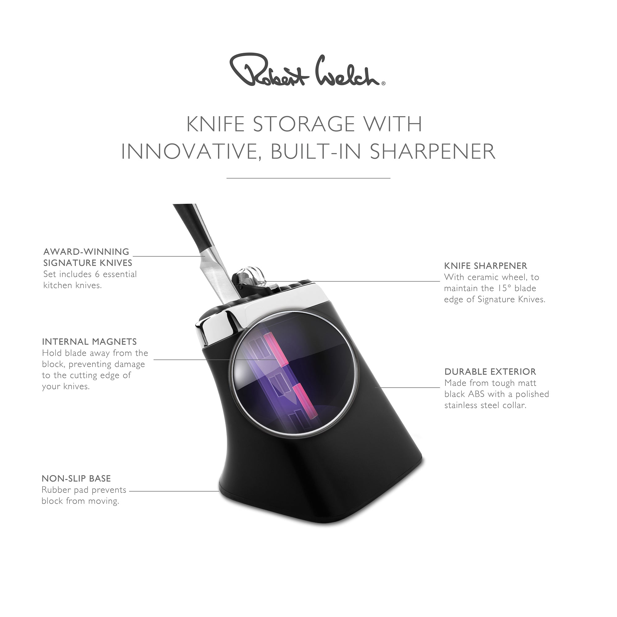 Robert welch signature knife block set with sharpener sales