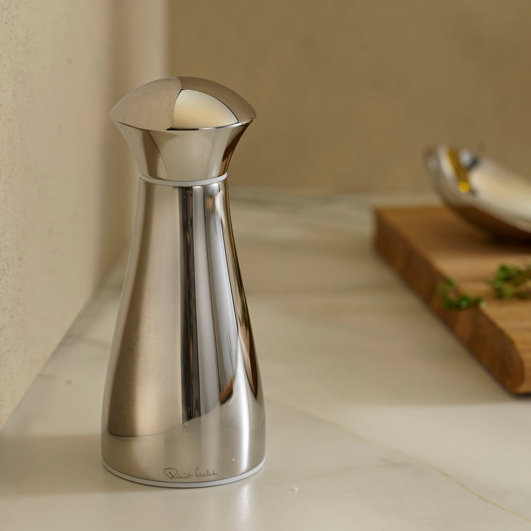 Signature Bright Stainless Steel Small White Salt Mill