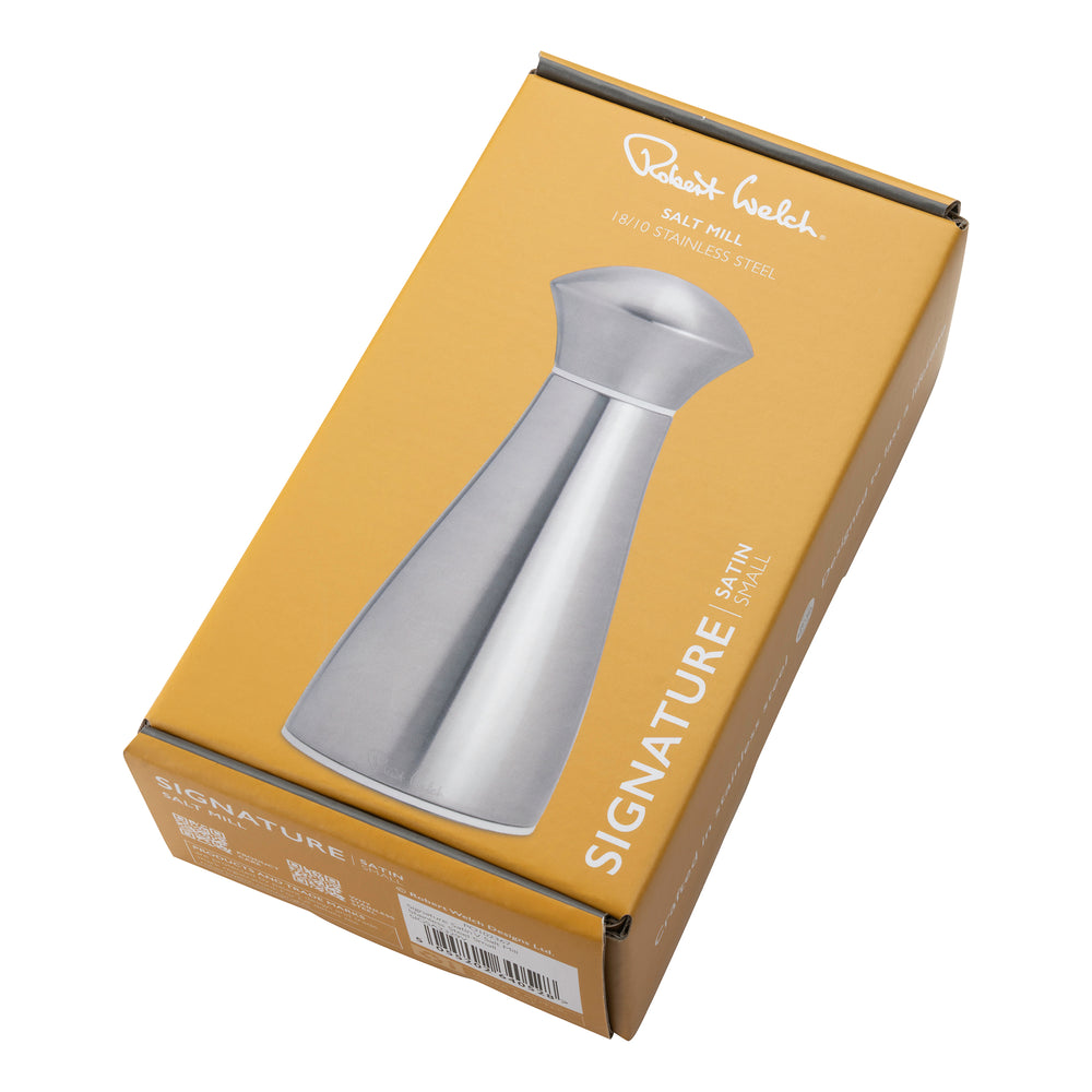 Signature Satin Stainless Steel Small White Salt Mill