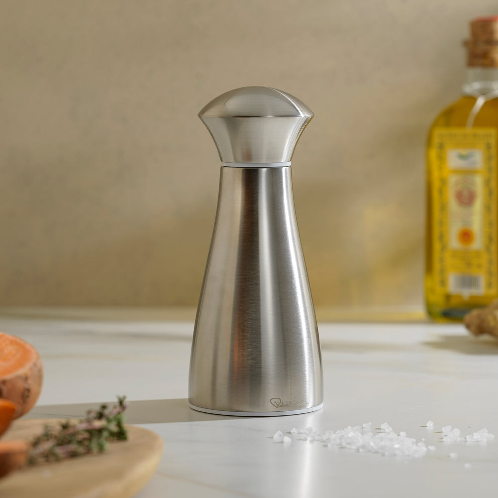 Signature Satin Stainless Steel Small White Salt Mill