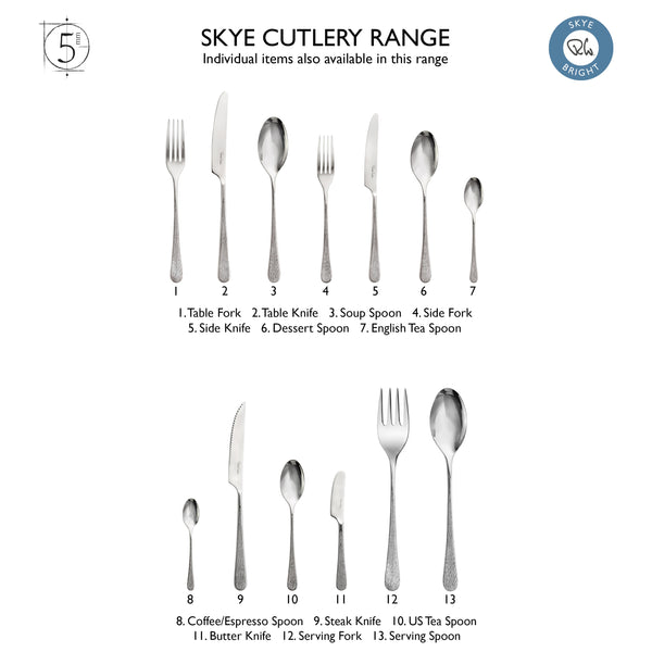 Skye Bright Cutlery Place Setting, 7 Piece