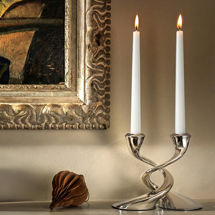 White Venetian Candle 25cm