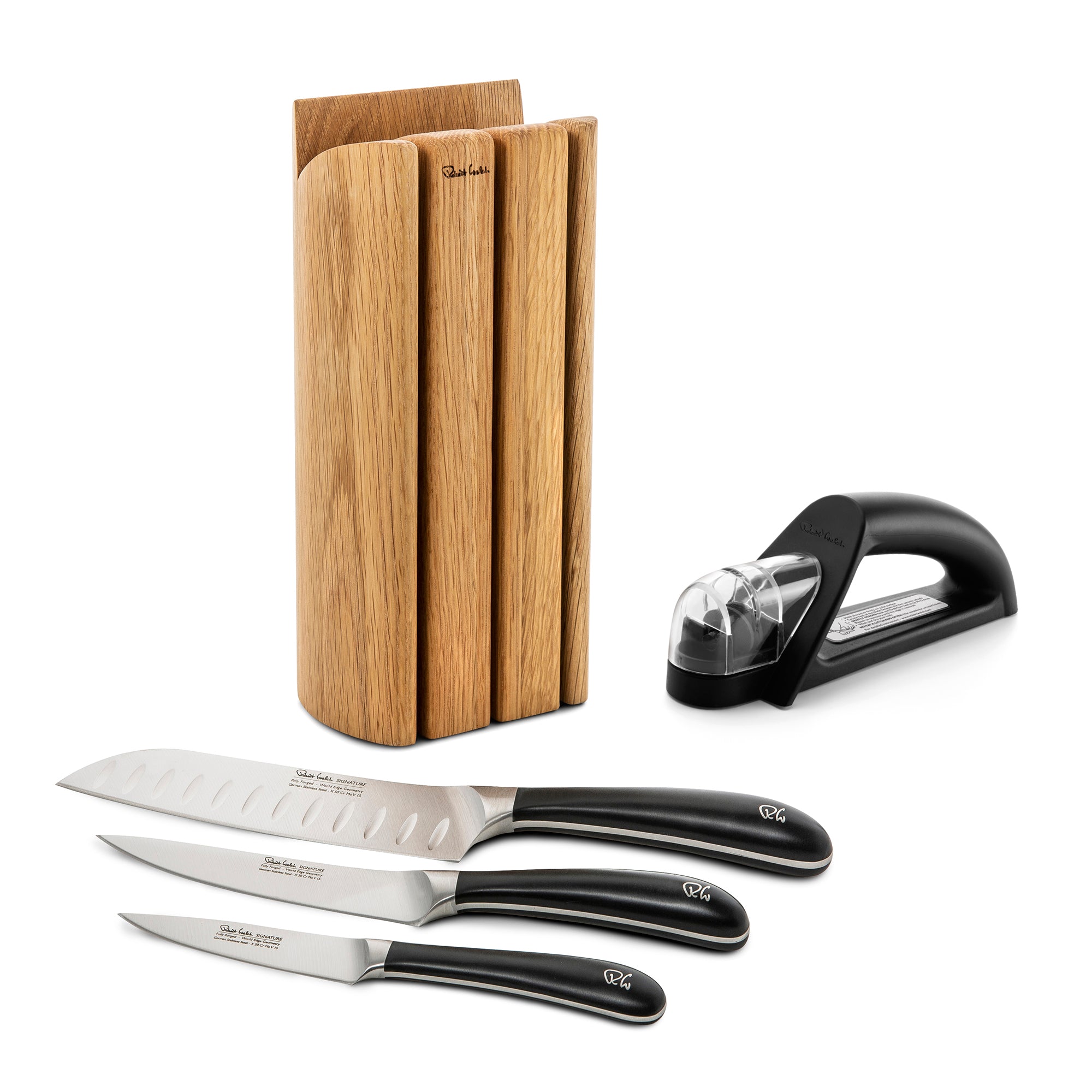 Signature Book Oak Chef s Set with Knife Sharpener Kitchen Knife