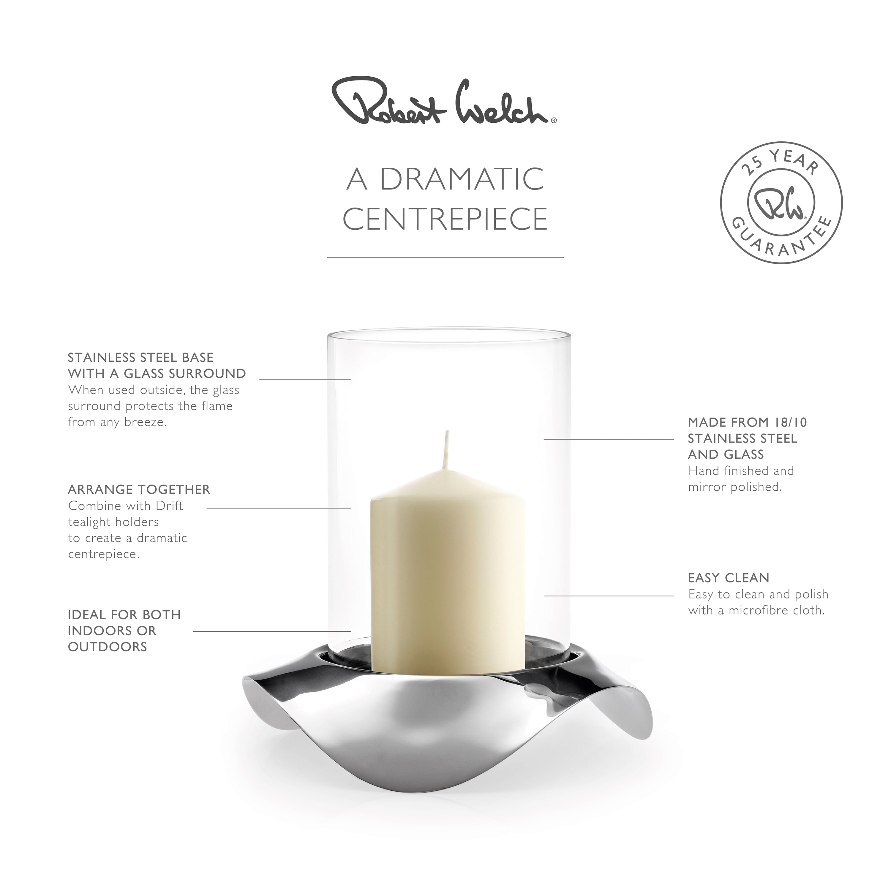 Drift Hurricane Candle Holder Set of 2