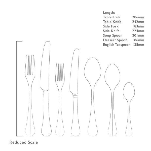 Baguette Bright Cutlery Place Setting, 7 Piece
