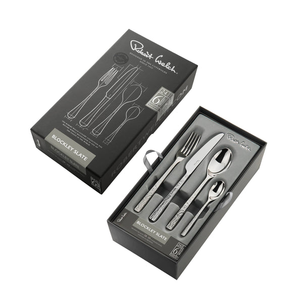 Blockley Slate Bright Cutlery Set, 24 Piece for 6 People