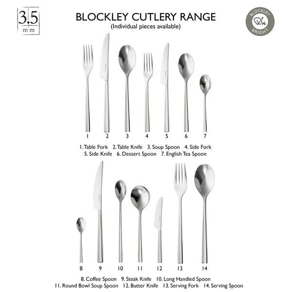 Blockley Bright Cutlery Set, 42 Piece for 6 People