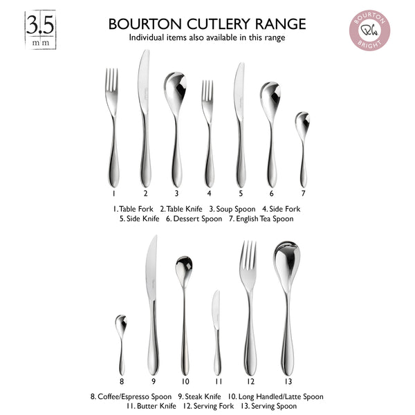 Bourton Bright Cutlery Set, 56 Piece for 8 People