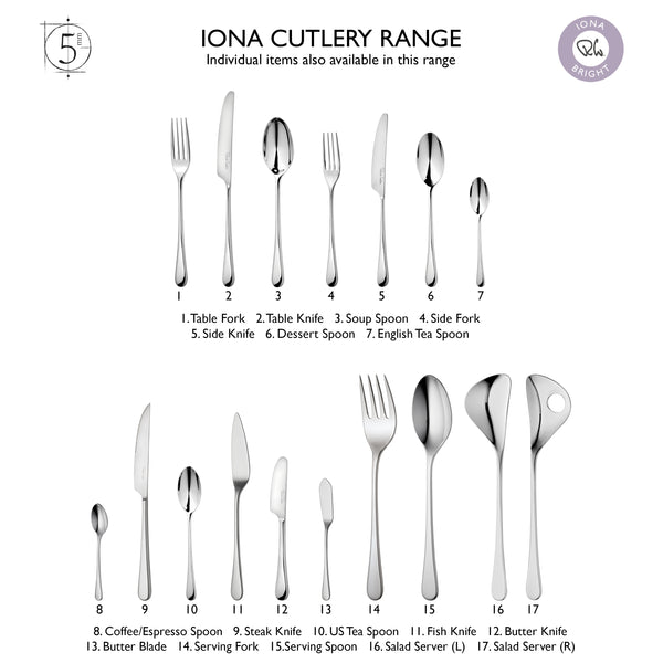 Iona Bright Cutlery Set, 42 Piece for 6 People