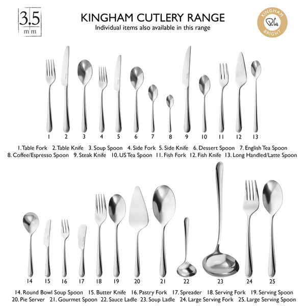 Kingham Bright Cutlery Set, 24 Piece for 6 People