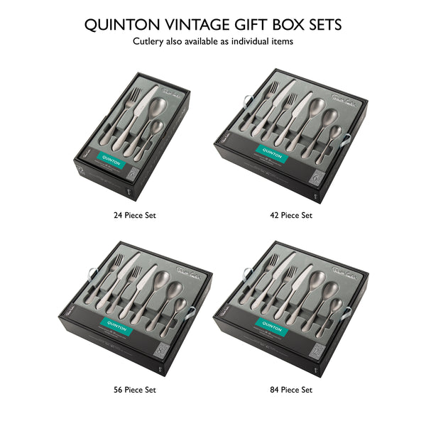 Quinton Vintage Cutlery Set, 56 Piece for 8 People
