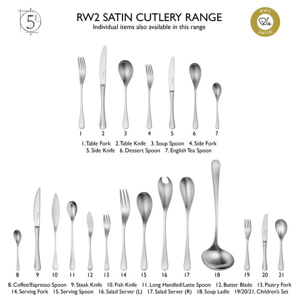 RW2 Satin Cutlery Place Setting, 7 Piece