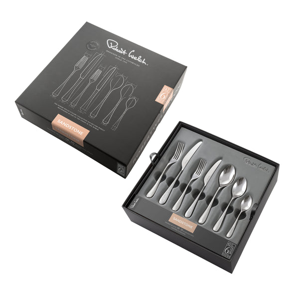Sandstone Bright Cutlery Set, 42 Piece for 6 People